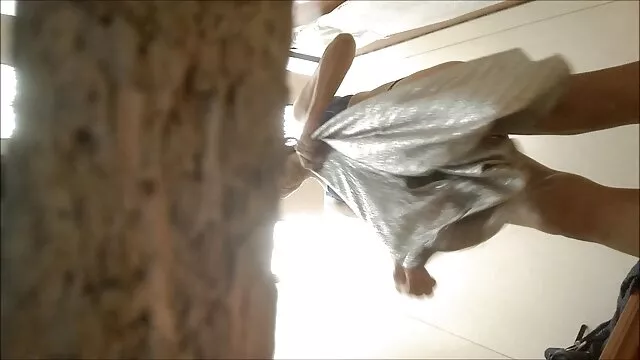 Juicy voyeur douche porn shaved pussy and tight pink ass against a big cock